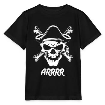 Pirate Arrrr, pirate cadeau pirate - T-shirt bio MINI CREATOR Stanley/Stella Enfant - noir - Devant - Mikhail (115cm)