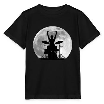 Batteur batterie lune - T-shirt bio MINI CREATOR Stanley/Stella Enfant - noir - Devant - Mikhail (115cm)