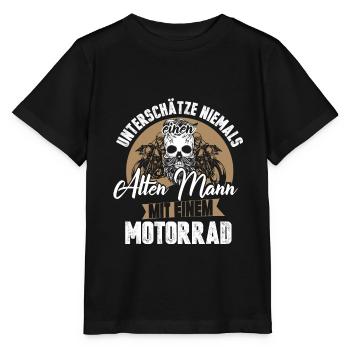 Motorrad Bike Biker - Stanley/Stella Kinder T-Shirt MINI CREATOR  - Schwarz - Vorne - Mikhail (115cm)