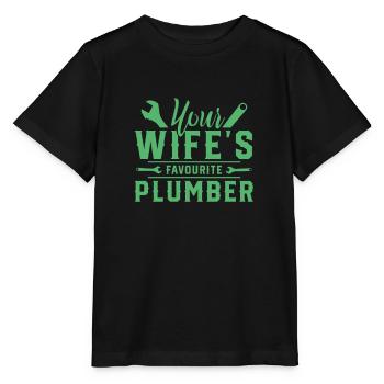 Plombier plomberie plombier équipe de plomberie - T-shirt bio MINI CREATOR Stanley/Stella Enfant - noir - Devant - Mikhail (115cm)