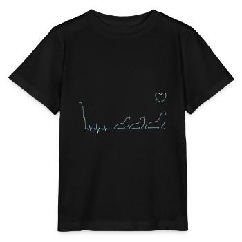 Heartbeat Seals EKG Heartbeat - Stanley/Stella MINI CREATOR Kids’ T-Shirt - black - Front - Mikhail (115cm)