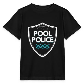 Pool Police Bademeister Schwimming Pool Polizei - Stanley/Stella Kinder T-Shirt MINI CREATOR  - Schwarz - Vorne - Mikhail (115cm)