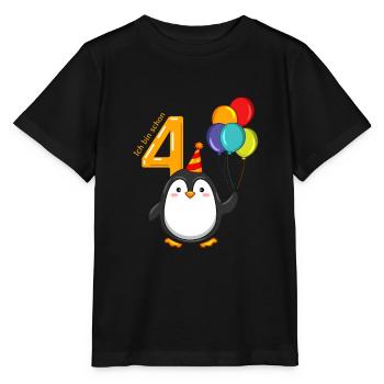 4 Jahre Pinguin Geburtstag - Stanley/Stella Kinder T-Shirt MINI CREATOR  - Schwarz - Vorne - Mikhail (115cm)