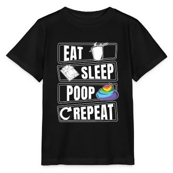 Eat Sleep Poop poop shit repeat - Stanley/Stella MINI CREATOR Kids’ T-Shirt - black - Front - Mikhail (115cm)