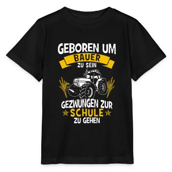 Né pour être un fermier forcé à l'école - T-shirt bio MINI CREATOR Stanley/Stella Enfant - noir - Devant - Mikhail (115cm)