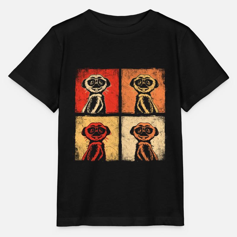Erdmännchen Niedliches Tier Afrika - Stanley/Stella Kinder T-Shirt MINI CREATOR  - Schwarz