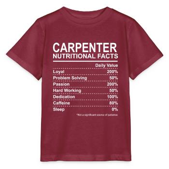 Carpenter Nutritional Facts - Stanley/Stella MINI CREATOR Kids’ T-Shirt - burgundy - Front - Kain (125cm)