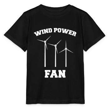 Wind power wind farm environment wind turbine - Stanley/Stella MINI CREATOR Kids’ T-Shirt - black - Front - Mikhail (115cm)