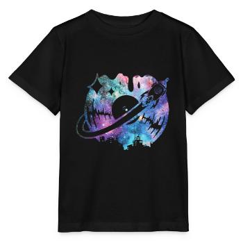 Musique Galaxy Retro Vinyl - T-shirt bio MINI CREATOR Stanley/Stella Enfant - noir - Devant - Mikhail (115cm)