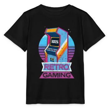 Gaming vintage Automat, Geschenk für Vater Mutter - Stanley/Stella Kinder T-Shirt MINI CREATOR  - Schwarz - Vorne - Mikhail (115cm)