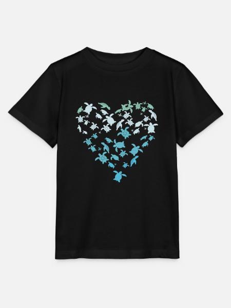 Schildkröte Liebe - Stanley/Stella Kinder T-Shirt MINI CREATOR  - Schwarz