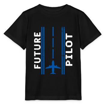 Pilot plane pilot - Stanley/Stella MINI CREATOR Kids’ T-Shirt - black - Front - Mikhail (115cm)