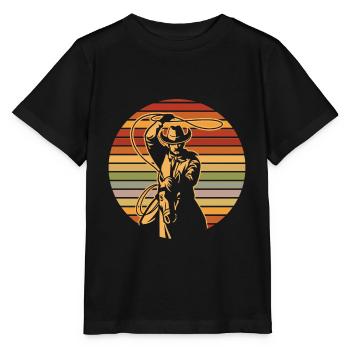 Cowboy - Stanley/Stella Kinder T-Shirt MINI CREATOR  - Schwarz - Vorne - Mikhail (115cm)