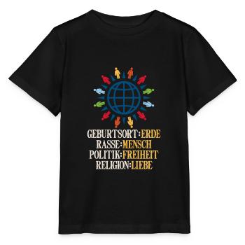 Anti Rassismus Sprüche - Stanley/Stella Kinder T-Shirt MINI CREATOR  - Schwarz - Vorne - Mikhail (115cm)