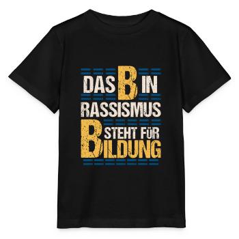 Anti Rassismus Sprüche - Stanley/Stella Kinder T-Shirt MINI CREATOR  - Schwarz - Vorne - Mikhail (115cm)