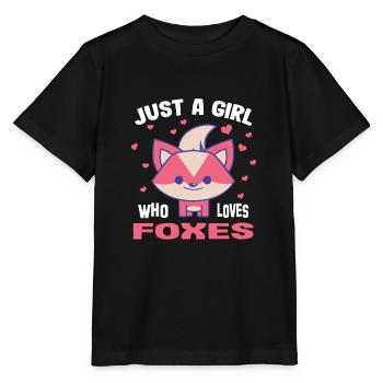Fox Fox mignon - juste une fille qui aime les renards - T-shirt bio MINI CREATOR Stanley/Stella Enfant - noir - Devant - Mikhail (115cm)