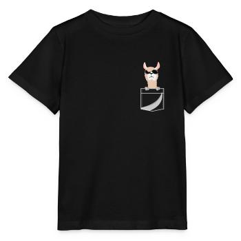 Poche chemise en alpaga Poche lama en alpaga - T-shirt bio MINI CREATOR Stanley/Stella Enfant - noir - Devant - Mikhail (115cm)
