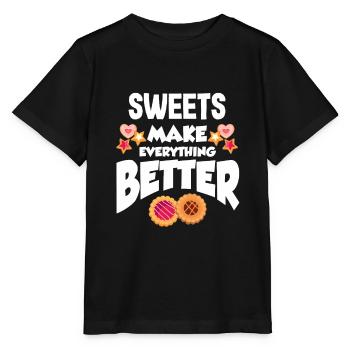 Süßigkeiten Süßwaren Konditorei Kekse Spruch - Stanley/Stella Kinder T-Shirt MINI CREATOR  - Schwarz - Vorne - Mikhail (115cm)