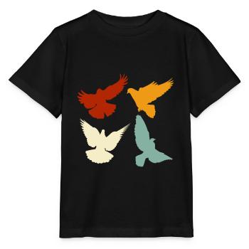 Retro pigeon animal - Stanley/Stella MINI CREATOR Kids’ T-Shirt - black - Front - Mikhail (115cm)