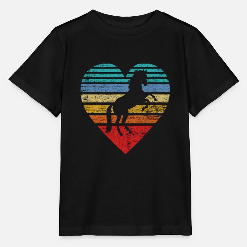 Pferde Herz - Stanley/Stella Kinder T-Shirt MINI CREATOR  - Schwarz