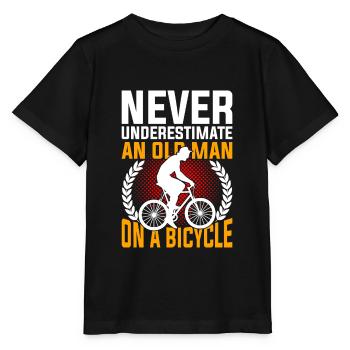 Vélo vieil homme - T-shirt bio MINI CREATOR Stanley/Stella Enfant - noir - Devant - Mikhail (115cm)