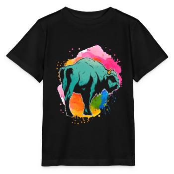 Büffel Hörner Tiere - Stanley/Stella Kinder T-Shirt MINI CREATOR  - Schwarz - Vorne - Mikhail (115cm)