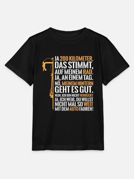 200 Km Mit Meinem Rennrad - Stanley/Stella Kinder T-Shirt MINI CREATOR - Schwarz
