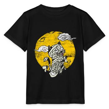 Katze Mumie - Stanley/Stella Kinder T-Shirt MINI CREATOR  - Schwarz - Vorne - Mikhail (115cm)