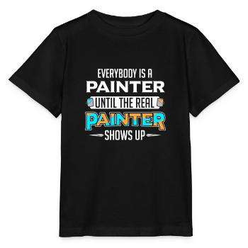 Peintre artiste pinceau peinture peut peinture - T-shirt bio MINI CREATOR Stanley/Stella Enfant - noir - Devant - Mikhail (115cm)