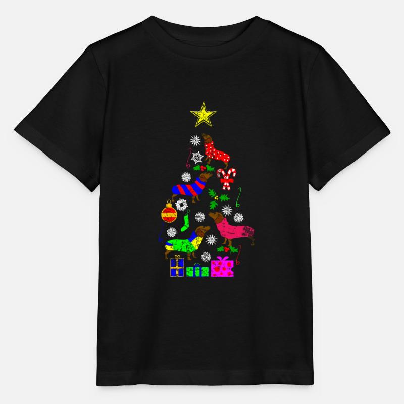 Noël de teckel - T-shirt bio MINI CREATOR Stanley/Stella Enfant - noir