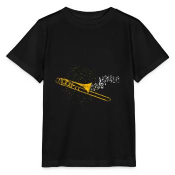 Orchestre trombone - T-shirt bio MINI CREATOR Stanley/Stella Enfant - noir - Devant - Mikhail (115cm)