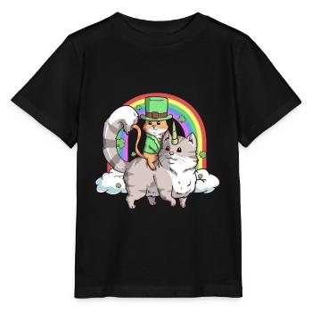 St Patrick Cat Riding Caticorn pour chat et - T-shirt bio MINI CREATOR Stanley/Stella Enfant - noir - Devant - Mikhail (115cm)