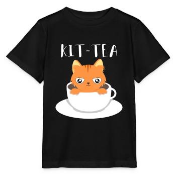 Tasse à thé pour chats - T-shirt bio MINI CREATOR Stanley/Stella Enfant - noir - Devant - Mikhail (115cm)