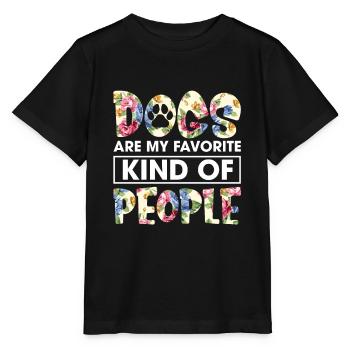 Dogs Are My Favorite Kind Of People Funny Flower - Stanley/Stella Kinder T-Shirt MINI CREATOR  - Schwarz - Vorne - Mikhail (115cm)