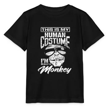 singe - T-shirt bio MINI CREATOR Stanley/Stella Enfant - noir - Devant - Mikhail (115cm)
