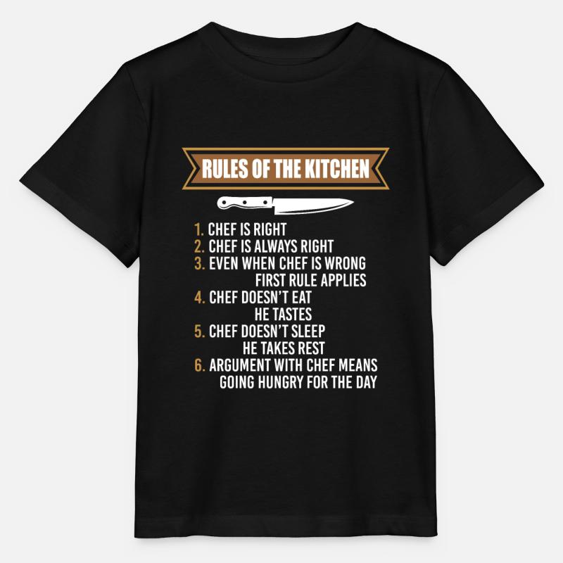 Les règles du chef de cuisine ont toujours raison - T-shirt bio MINI CREATOR Stanley/Stella Enfant - noir