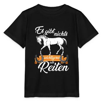 Pferd Reiten Reiterin Reiter Reitsport Reitverein - Stanley/Stella Kinder T-Shirt MINI CREATOR  - Schwarz - Vorne - Mikhail (115cm)