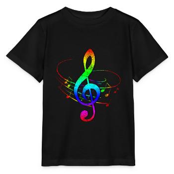 Notenschlüssel Musiker - Stanley/Stella Kinder T-Shirt MINI CREATOR  - Schwarz - Vorne - Mikhail (115cm)