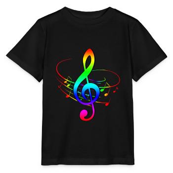 Morceau de musique Clef - T-shirt bio MINI CREATOR Stanley/Stella Enfant - noir - Devant - Mikhail (115cm)