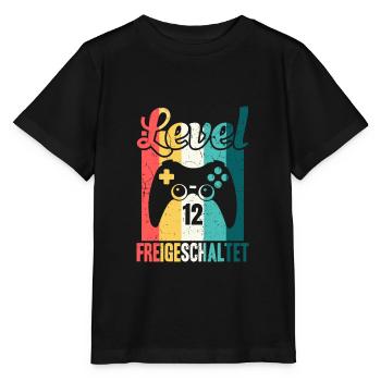 Anniversaire de jeu débloqué de niveau douze - T-shirt bio MINI CREATOR Stanley/Stella Enfant - noir - Devant - Mikhail (115cm)