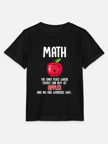 Matematyka humor jabłko obliczenia matematyk śmieszne - Stanley/Stella T-shirt MINI CREATOR til børn - sort