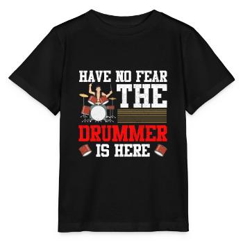 No Fear Drummer ist hier Trommler Perkussion - Stanley/Stella Kinder T-Shirt MINI CREATOR  - Schwarz - Vorne - Mikhail (115cm)