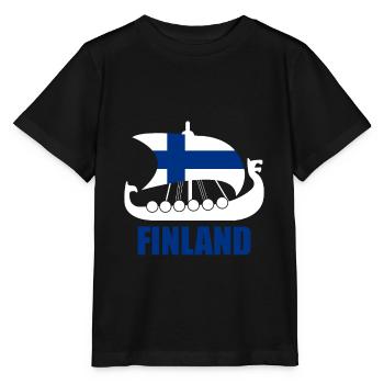 Finland country vikings - Stanley/Stella MINI CREATOR Kids’ T-Shirt - black - Front - Mikhail (115cm)