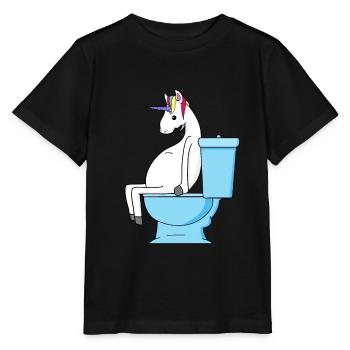 Licorne toilettes toilettes cadeau - T-shirt bio MINI CREATOR Stanley/Stella Enfant - noir - Devant - Mikhail (115cm)