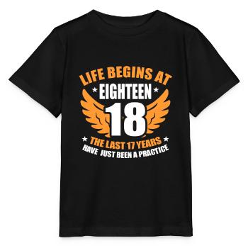 18th birthday - Stanley/Stella MINI CREATOR Kids’ T-Shirt - black - Front - Mikhail (115cm)
