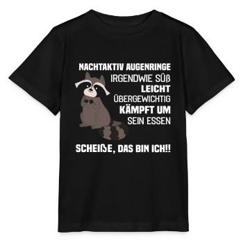 Nachtaktiv Augenringe irgendwie süß das bin ich! - Stanley/Stella Kinder T-Shirt MINI CREATOR  - Schwarz - Vorne - Mikhail (115cm)
