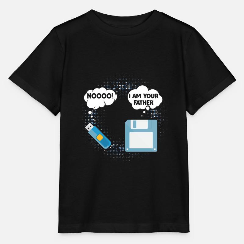 Disquette lecteur flash USB père ordinateur - T-shirt bio MINI CREATOR Stanley/Stella Enfant - noir