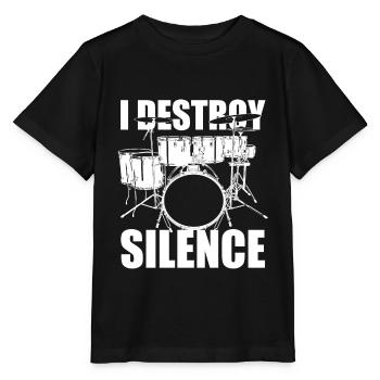 Schlagzeug Drumsticks - Stanley/Stella Kinder T-Shirt MINI CREATOR  - Schwarz - Vorne - Mikhail (115cm)