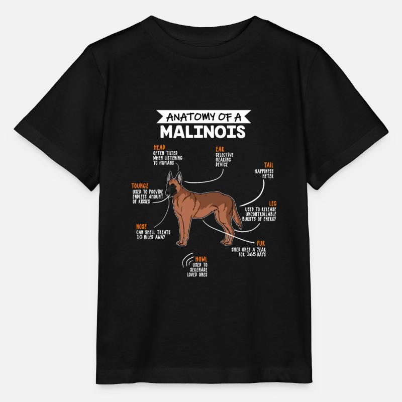 Anatomie des Malinois Hund Hundebesitzer - Stanley/Stella Kinder T-Shirt MINI CREATOR  - Schwarz