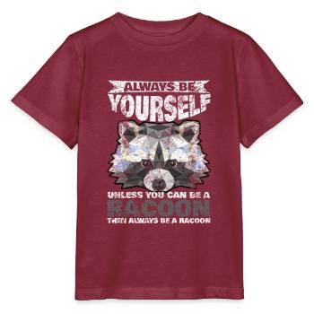 racoon - Stanley/Stella MINI CREATOR Kids’ T-Shirt - burgundy - Front - Kain (125cm)
